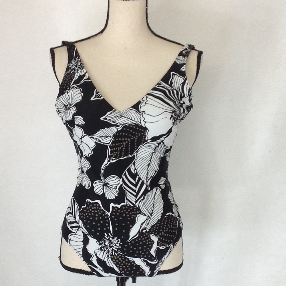Gottex Blue Floral Printed OenPiece Swimwear